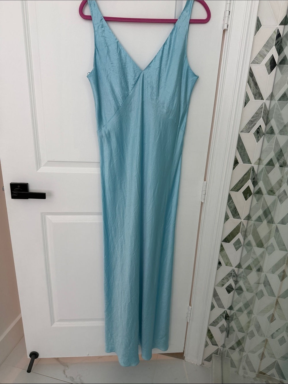Vince Pale Blue Satin Slip Dress
